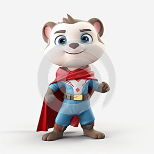 Super Hero Happy Ferrets: Full Body Scout Designs In Pixar Style