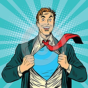 Super hero male businessman