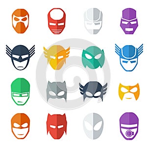 Super hero mask icon colorful illustration , flat style