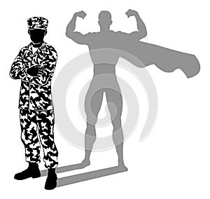 Super Hero Soldier Silhouette Superhero Shadow photo