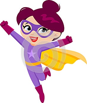Super Hero Mom Cartoon Character Flying