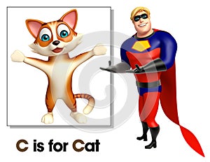 Super hero pointing Cat