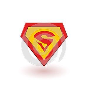 Super hero power graphics emblem on white, vector