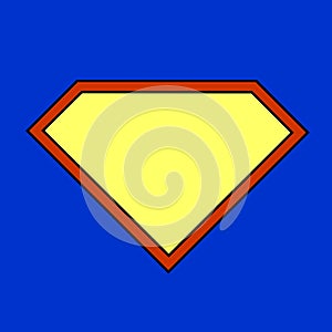 Super hero sign on blue background