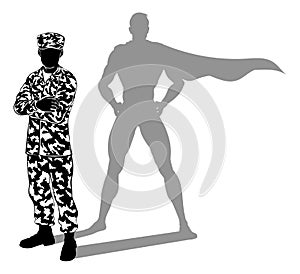 Super Hero Soldier Silhouette Superhero Shadow photo