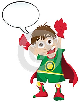 Super hero with Speech Bubble