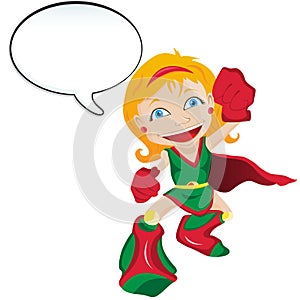 Super hero with Speech Bubble