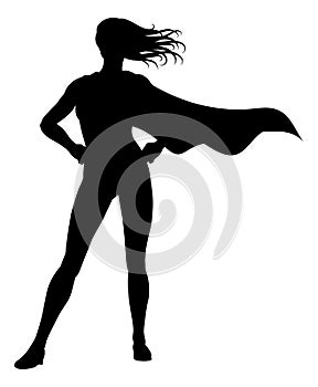 Super Hero Silhouette Superhero Cape Woman