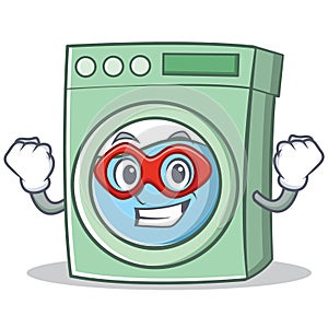 Super hero washing machine character cartoon