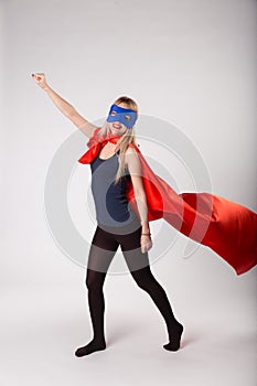 Super hero woman in superwoman costume