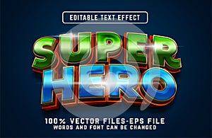 super heroes 3d cartoon style text effect premium vectors