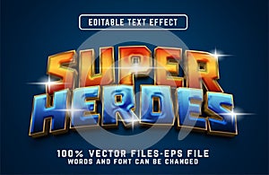 super heroes 3d cartoon style text effect premium vectors