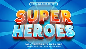 Super Heroes - illustrator editable text effect Premium Vector