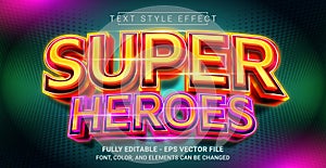 Super Heroes Text Style Effect. Editable Graphic Text Template