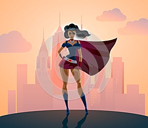 Super Heroine silhouette photo