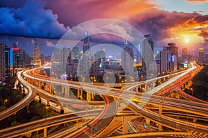 Super highway in shanghai city