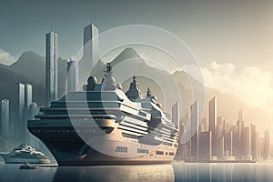 Super huge cruise ship. Generative AI