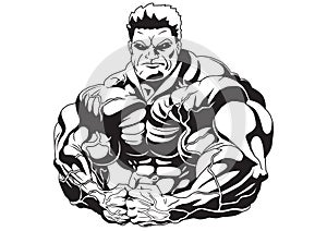 Super huge torso muscular bodybuilder