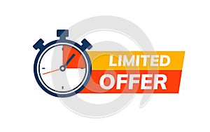 Super limited offer clock time icon. Promo price period last minute offer promotion