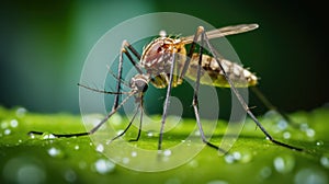 Super macro Dangerous Zica virus aedes aegypti mosquito, Dengue, Chikungunya, Mayaro fever