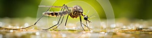 Super macro Dangerous Zica virus aedes aegypti mosquito, Dengue, Chikungunya, Mayaro fever