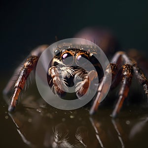 Super macro image of Jumping spider(Salticidae)