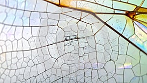 Intricate Veins of a Translucent Dragonfly Wing