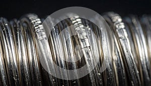 Macro Detail of a Coiled Metal String Texture