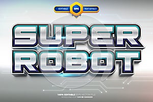 Super Metallic Futuristic Robot 3D Editable Text Effect Template