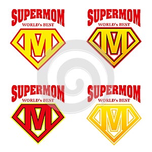 Super Mom hero Logo Supehero Letters