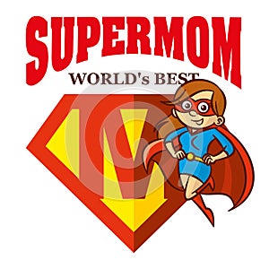 Super Mom hero Logo Supehero Letters