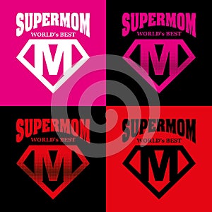 Super Mom hero Logo Supehero Letters