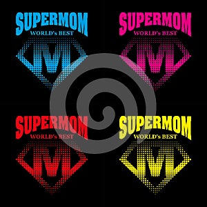 Super Mom hero Logo Supehero Letters