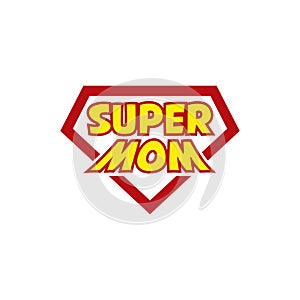 Super mom logo. Mother day concept. superhero