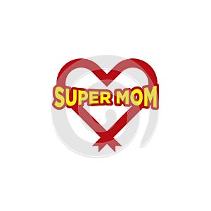 Super mom logo. Mother day concept. superhero