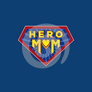 Super mom logo. Mother day concept. superhero