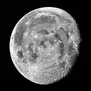 Half moon in Perigee at night sky