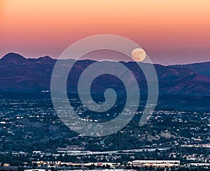 Super moon rising in Orange COunty photo