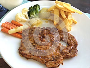 Super popular food steak pork delicious