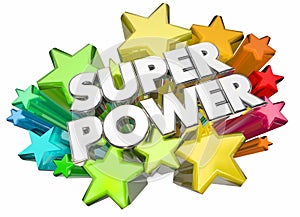 Super Power Hero Strength Words Stars