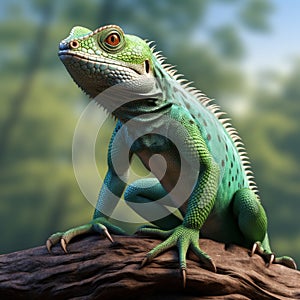 Super Realistic 3d Iguana Clipart In Daz3d Style