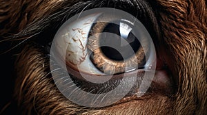 Super Realistic Cow Eye: Close-up Image In The Style Of Aleksi Briclot