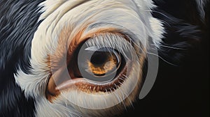 Super Realistic Cow Eye Painting In Ultra Detailed Style