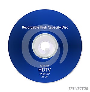 Super Realistic DVD disc isolated. .