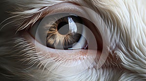 Super Realistic Goat Eye In Distorted Perspectives: A Close-up In The Style Of Dusseldorf School Of Photography