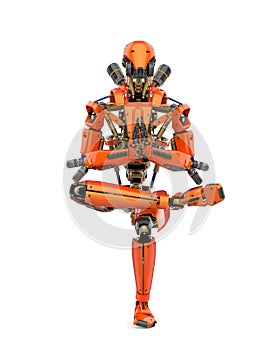 super robot is doing a namaste pose