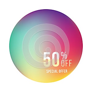 Super sale 50 discount square poster format and flyer. Template for design advertising and banner on colour background. Flat vecto