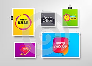 Super sale, Discounts and Special offer. Discount banner. Vector