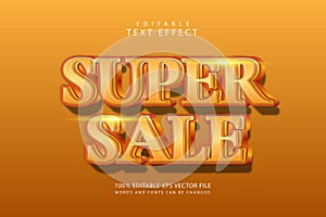 Super sale editable text effect 3 dimension emboss luxury style