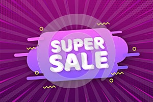 Super sale label. Modern big sale, great design for any purposes. Banner design. Vector stock illustration.